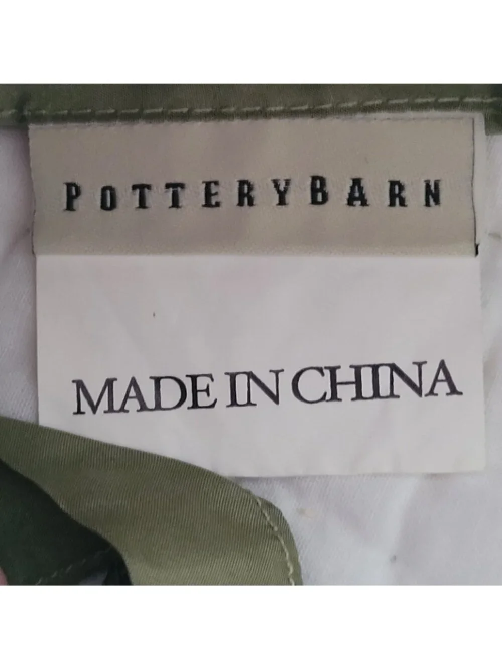 Pottery Barn set of 2 European Pillow Shams Olive Green Satin Washed Never Used